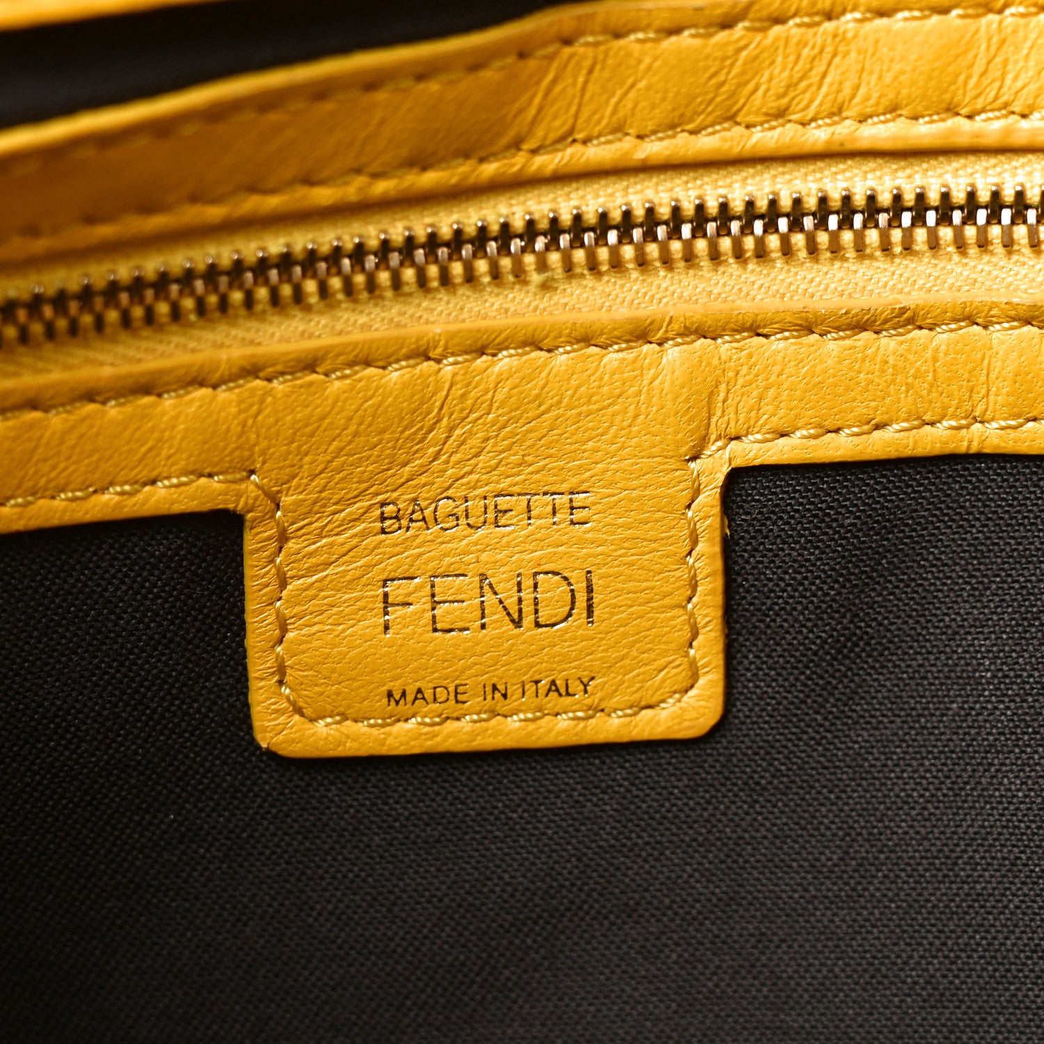Fendi Nappa FF 1974 Embossed Baguette Mimosa 6 of 10