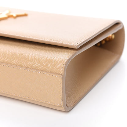 Saint Laurent Grain De Poudre Medium Monogram Kate Satchel Nude Powder 8 of 10