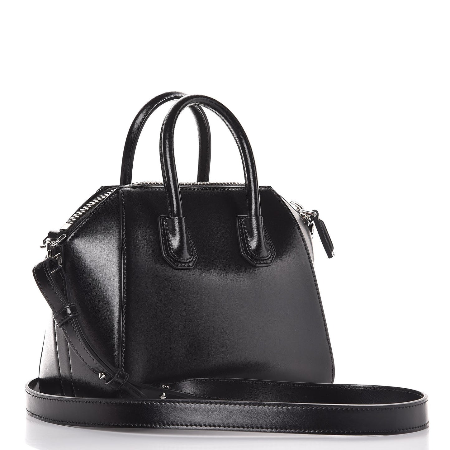 Shiny Lord Calfskin Mini Antigona Black