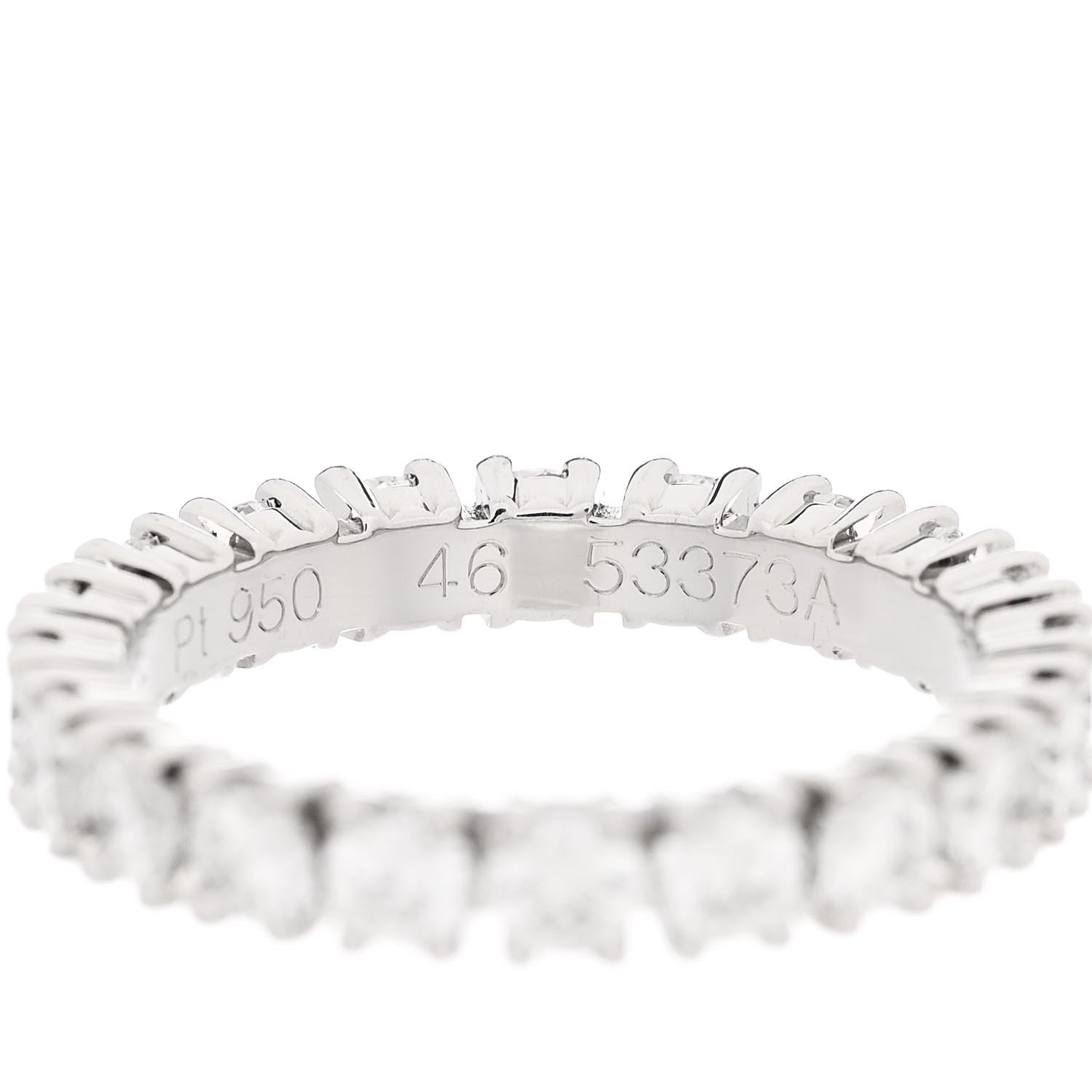 Cartier Platinum Diamond 1.39ct Destinee Wedding Band Ring 46 3.75 5 of 5