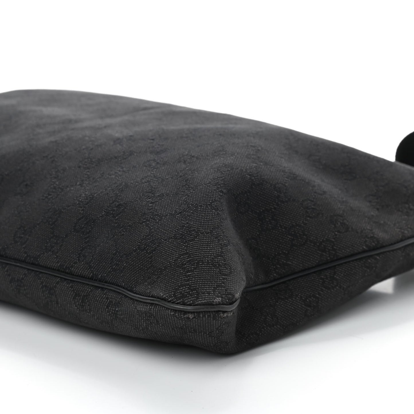 Denim Monogram Flat Messenger Bag Black