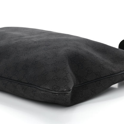 Gucci Denim Monogram Flat Messenger Bag Black 10 of 11