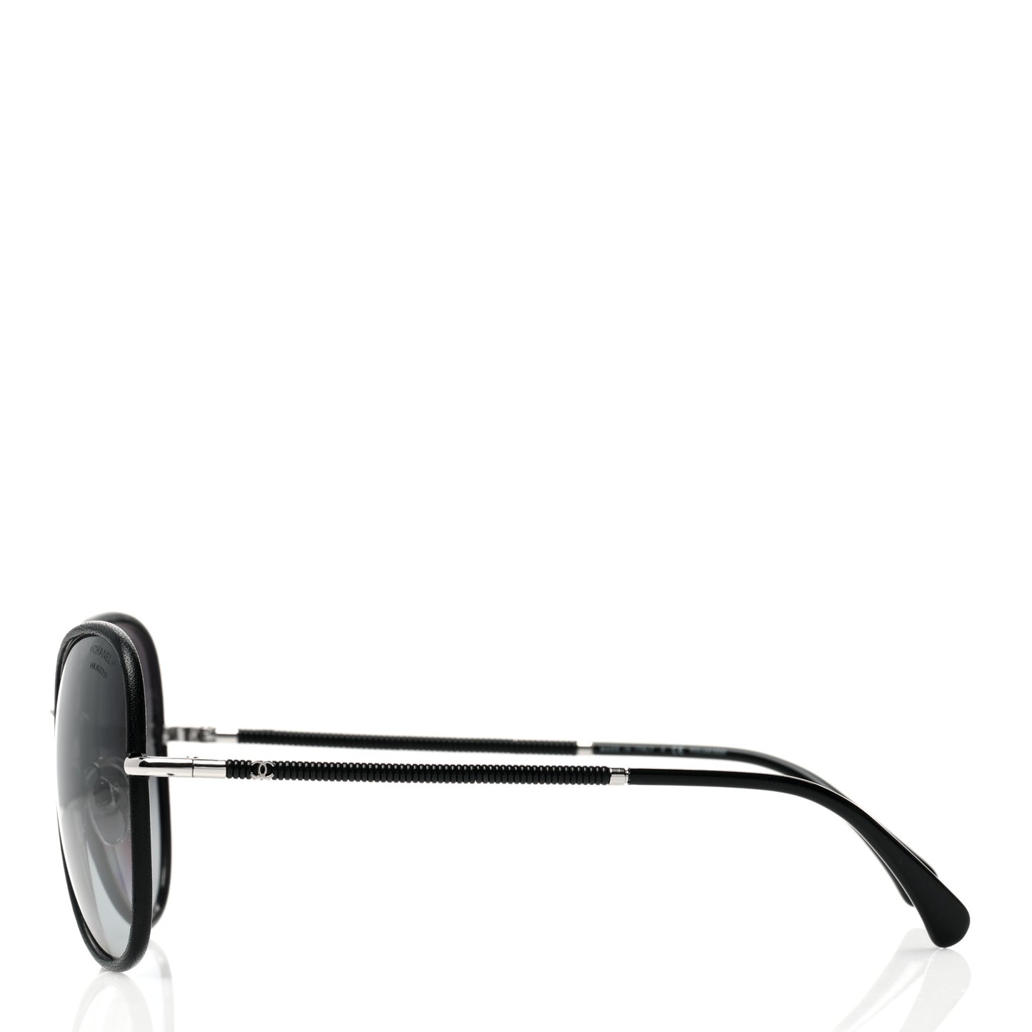 Metal Lambskin Polarized Pilot Fall Sunglasses 4227-Q Black