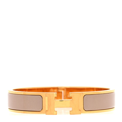 Hermes Enamel Narrow Clic Clac H Bracelet PM Marron Glace 1 of 5