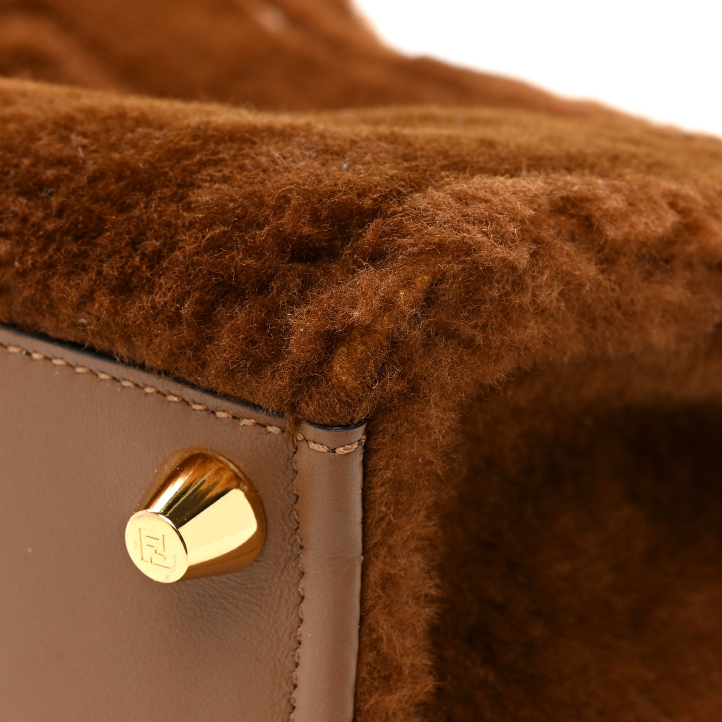 Shearling Vitello King Logo Medium Fendi Sunshine Shopper Tote Foresta