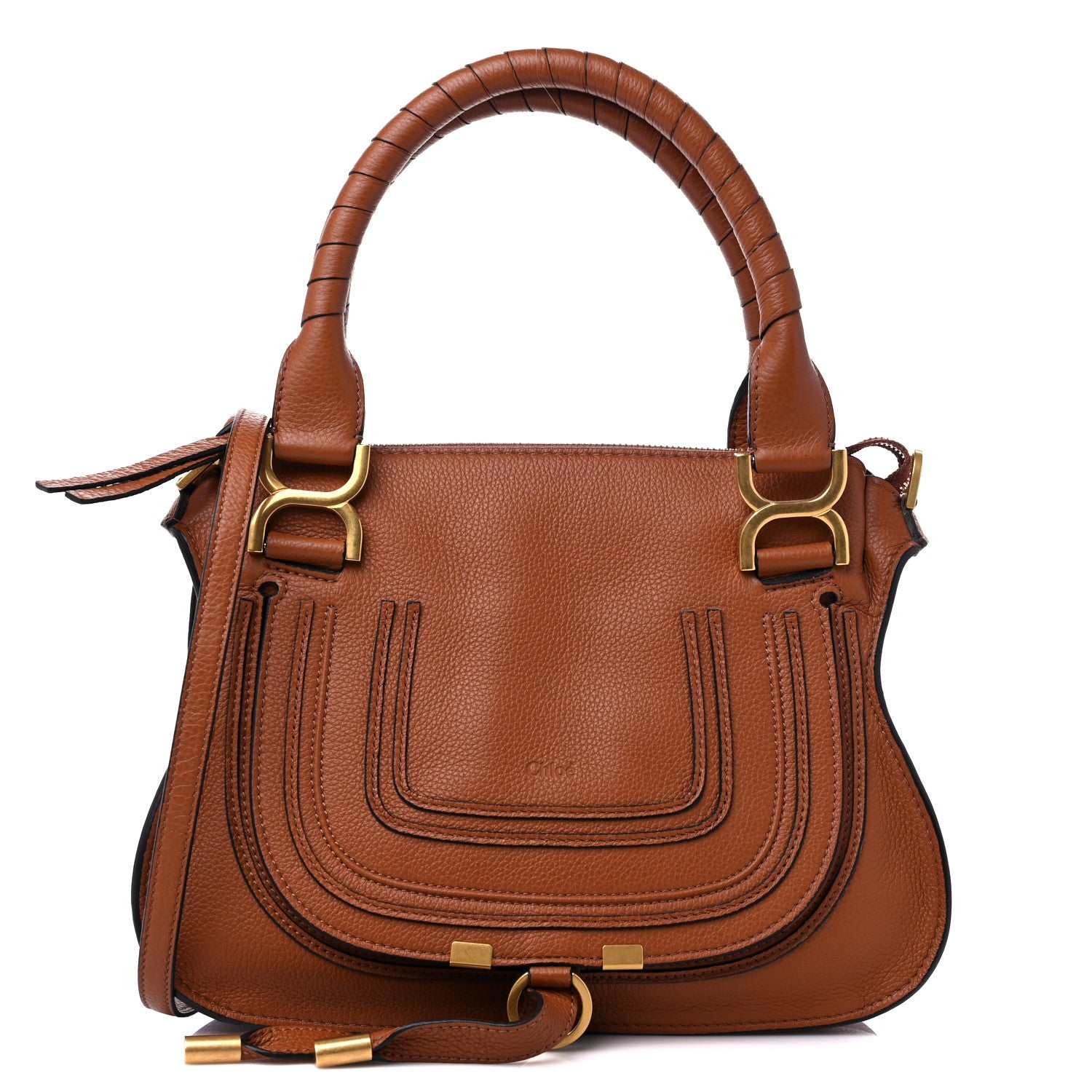Chloe Calfskin Small Marcie Satchel Tan 1 of 9