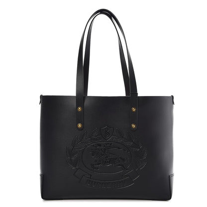 Burberry Calfskin Crest Embossed Small Tote Black 1 of 7