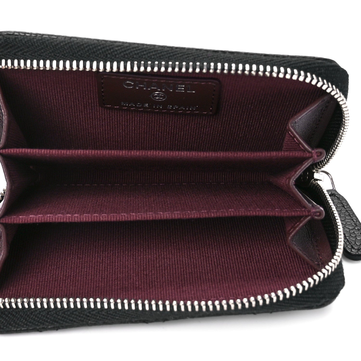 Chanel Caviar Quilted Zip Coin Purse Black 5 of 11