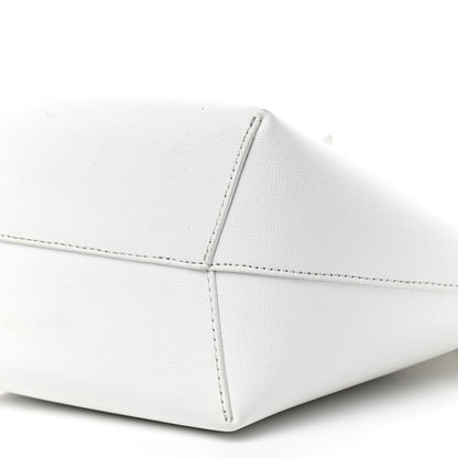 Mansur Gavriel Saffiano Mini Bucket Bag White Royal 6 of 11