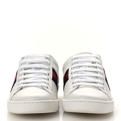 Gucci Calfskin Ayers Web Womens Ace Sneakers 37.5 White Blue 3 of 11