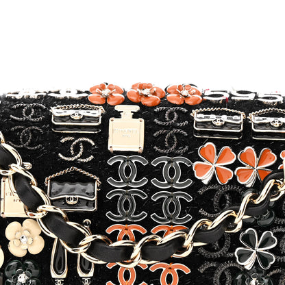 Chanel Boucle Tweed Enamel Charms Mini Rectangular Flap Black 7 of 9