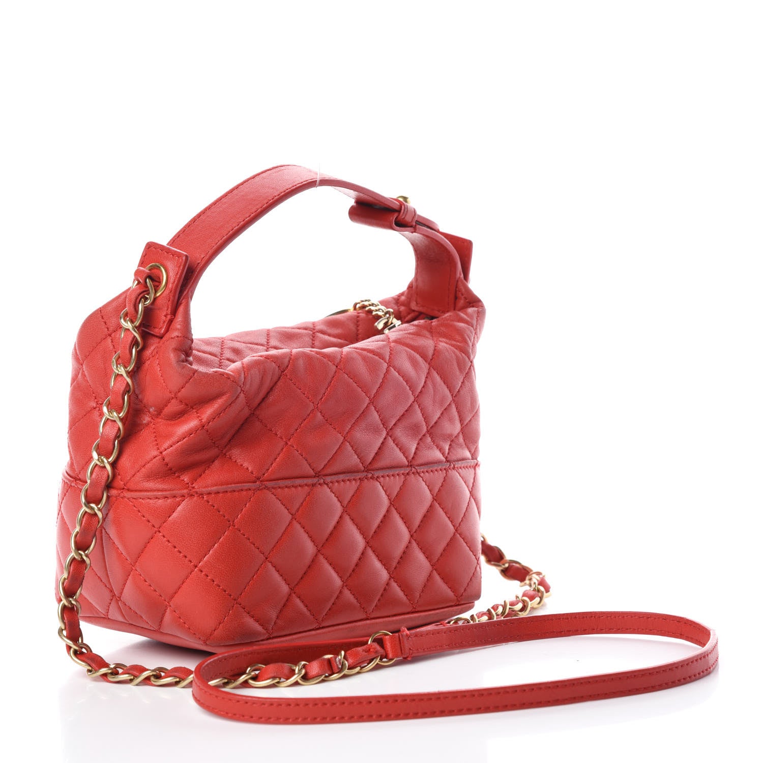Chanel Lambskin Quilted Hobo Red 3 of 21