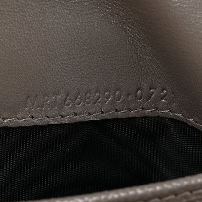 Saint Laurent Grain De Poudre Matelasse Chevron Monogram Flap Card Case Fog 8 of 9