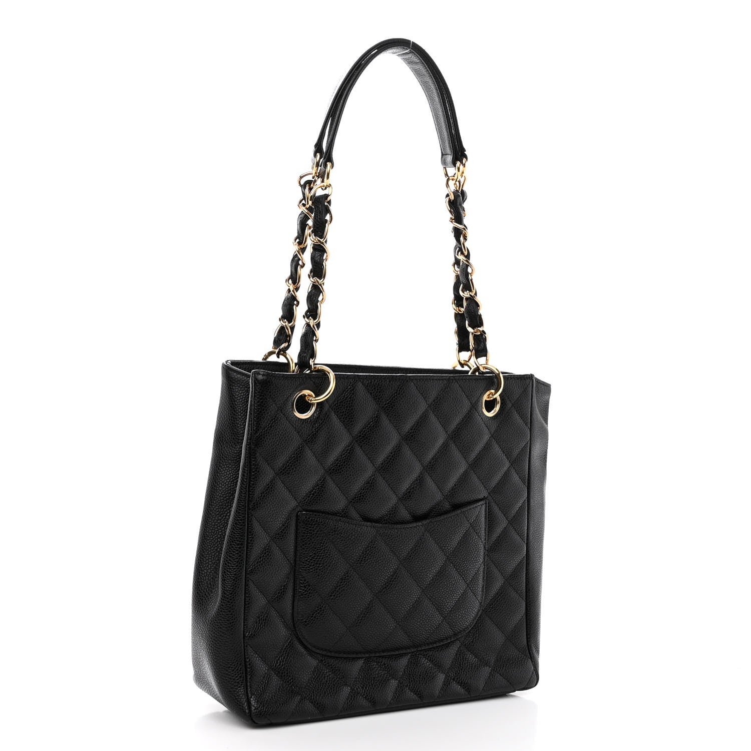 Chanel Caviar Quilted Petit Shopping Tote PST Black 2 of 8