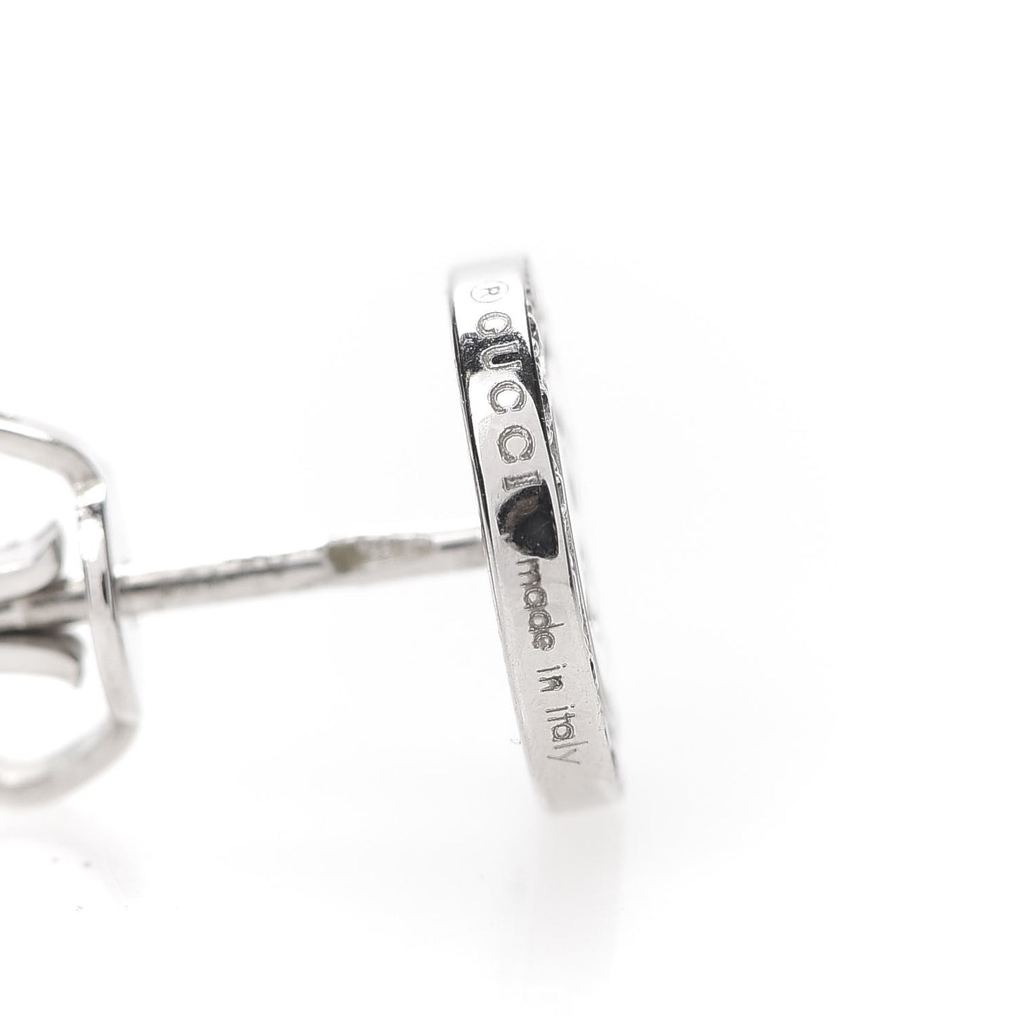 18K White Gold Diamond Icon Twirl Stud Earrings