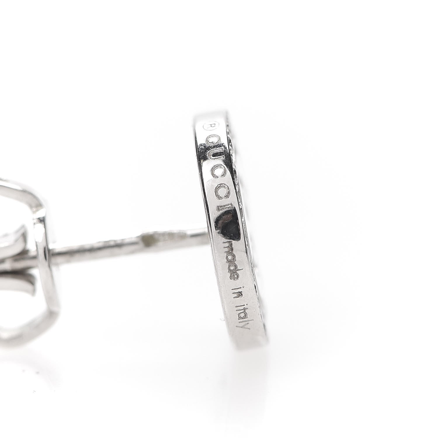 Gucci 18K White Gold Diamond Icon Twirl Stud Earrings 5 of 6