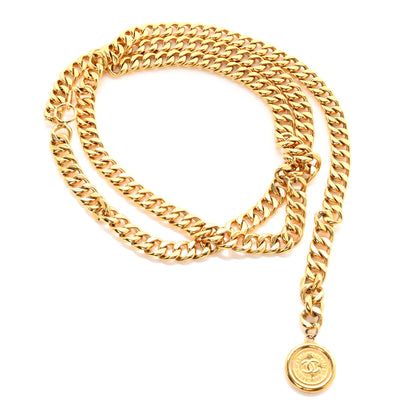 Chanel Metal Chain CC Medallion Belt Gold 1 of 7