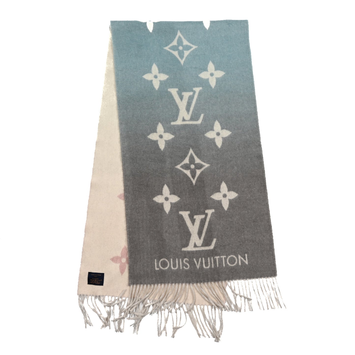 Cashmere Monogram Reykjavik Scarf Bleu Rose