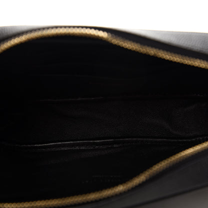 Saint Laurent Grain De Poudre Matelasse Monogram Mini Lou Camera Bag Black 5 of 11