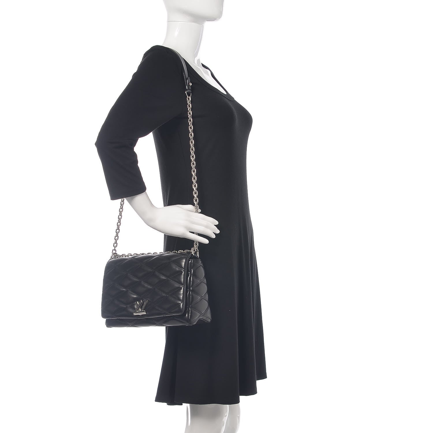 Louis Vuitton Lambskin Malletage GO-14 MM Black 2 of 10