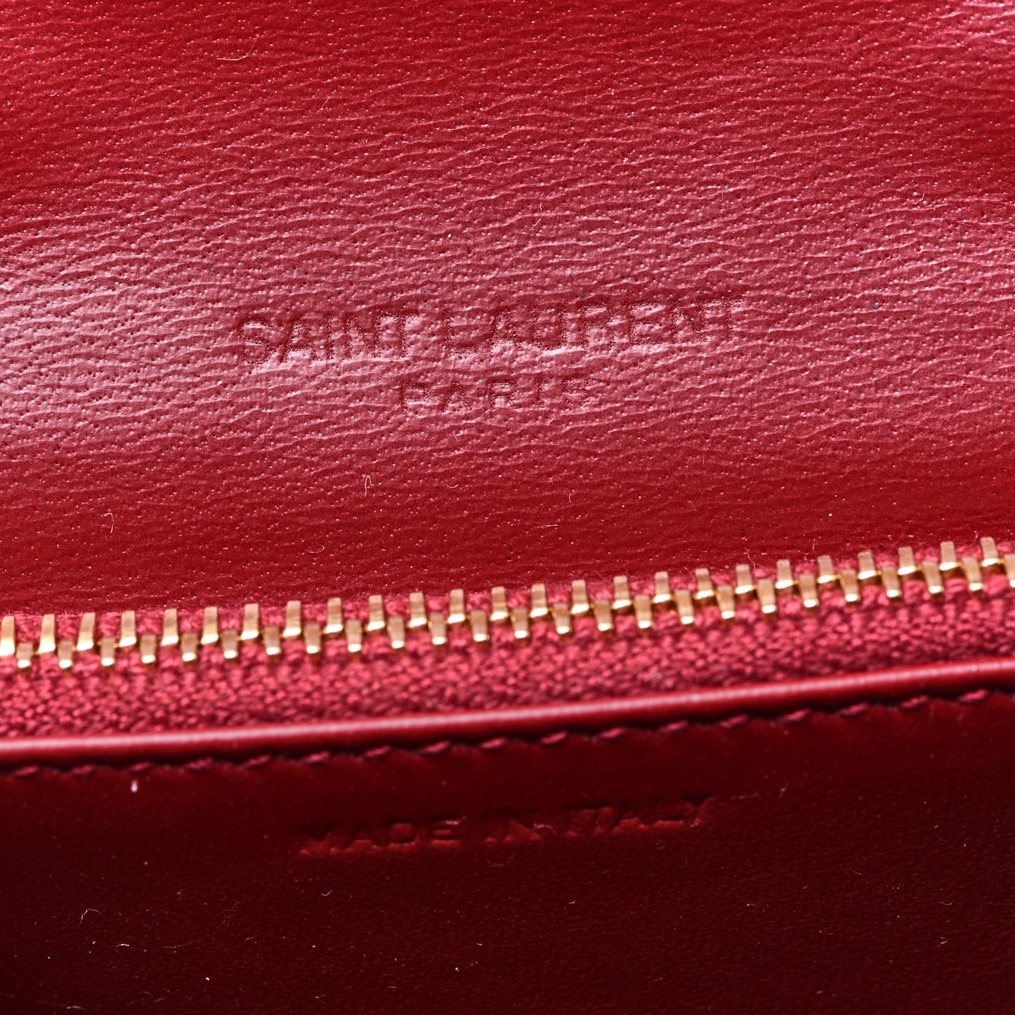Calfskin Monogram Chain Card Case Rouge Eros