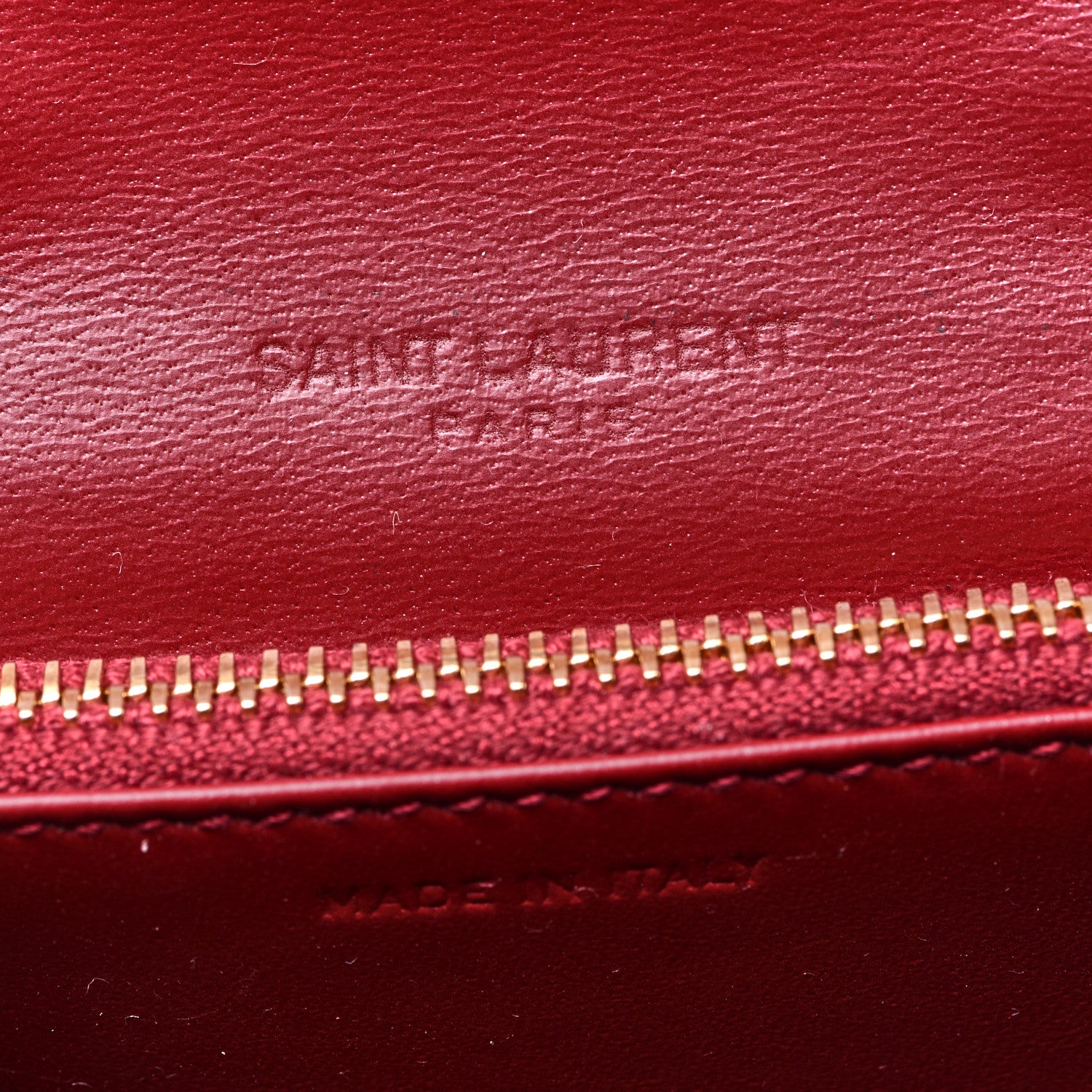 Saint Laurent Calfskin Monogram Chain Card Case Rouge Eros 6 of 8