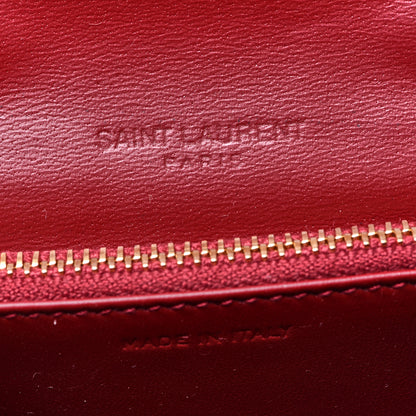 Saint Laurent Calfskin Monogram Chain Card Case Rouge Eros 6 of 8