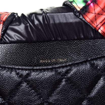 Chanel Caviar Fabric Graffiti Foldable Tote Bag With Chain Black Multicolor 12 of 17