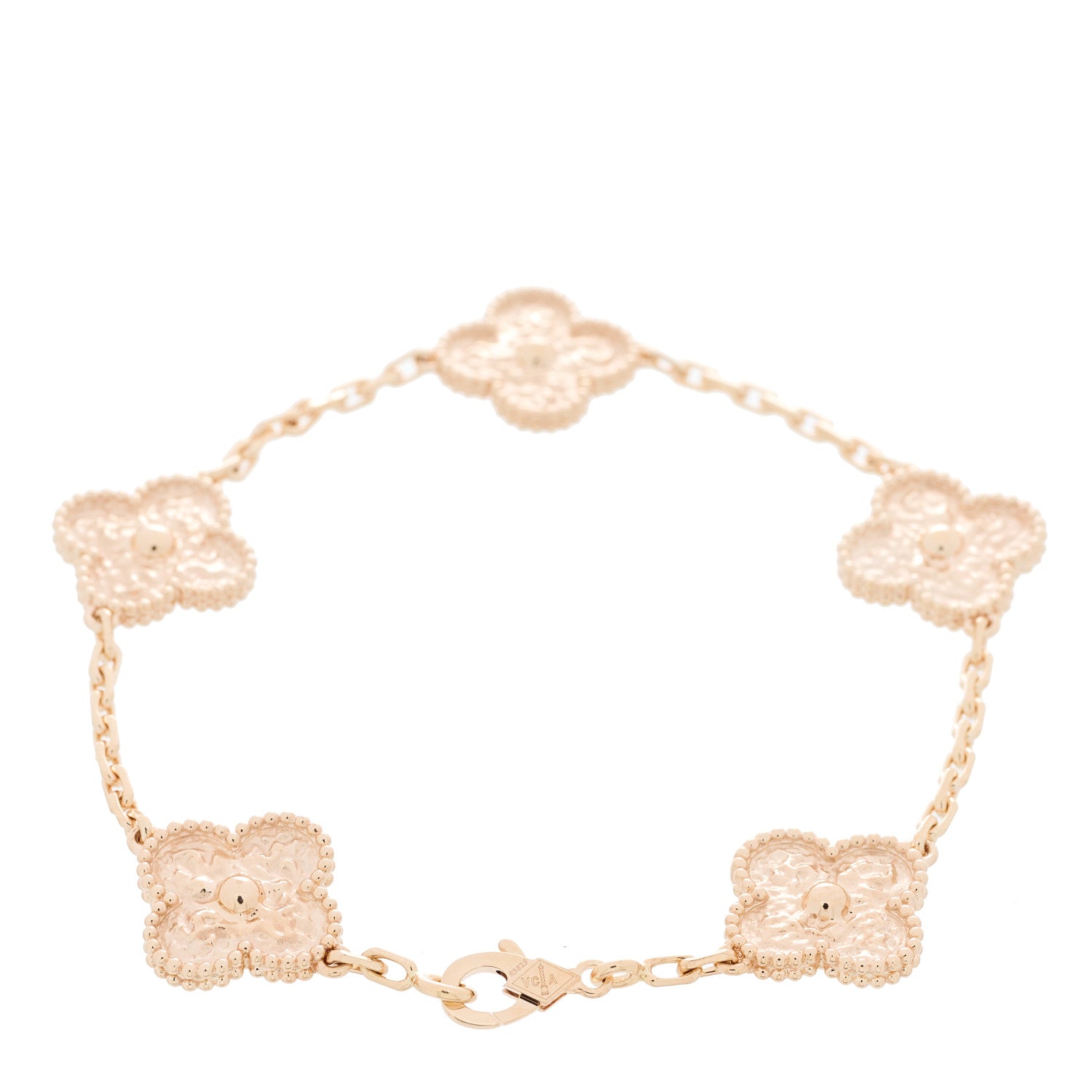 Van Cleef & Arpels 18K Rose Gold 5 Motifs Vintage Alhambra Bracelet 2 of 4