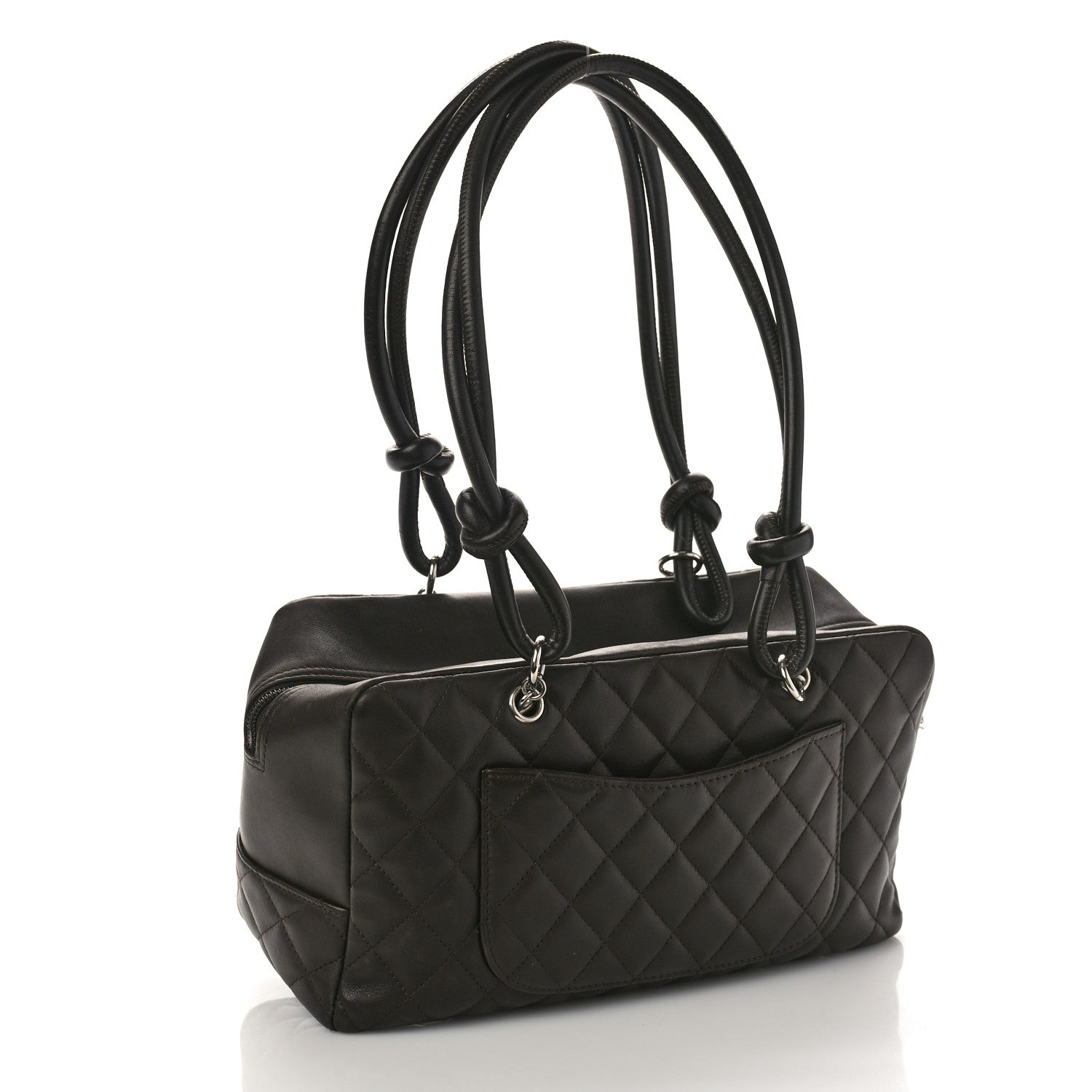 Chanel Calfskin Quilted Cambon Large Bowler Dark Brown 3 of 10