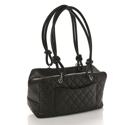 Chanel Calfskin Quilted Cambon Large Bowler Dark Brown 3 of 10