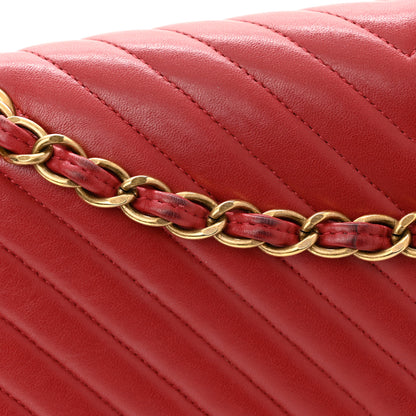 Chanel Lambskin Chevron Quilted Jumbo Double Flap Dark Red 12 of 12