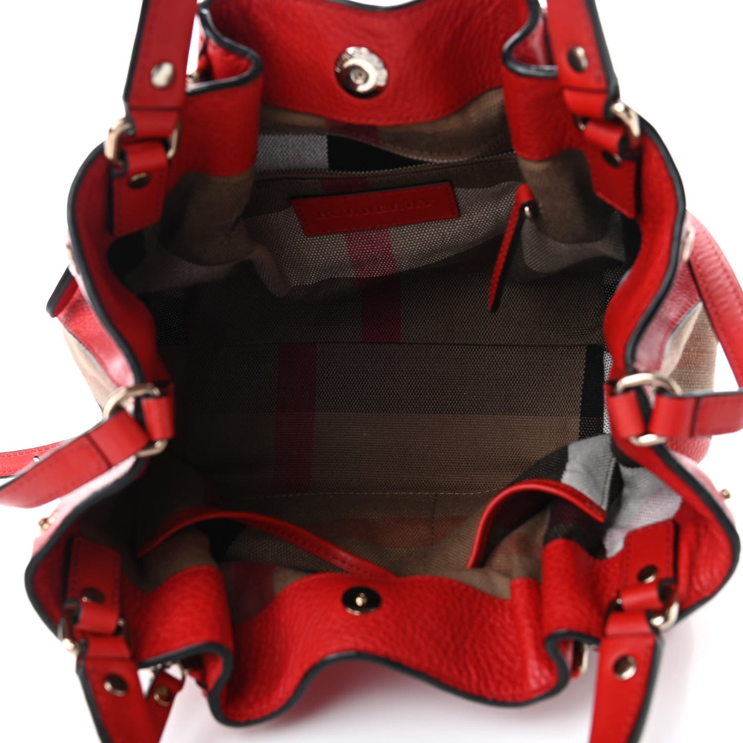 Grainy Calfskin House Check Small Maidstone Red