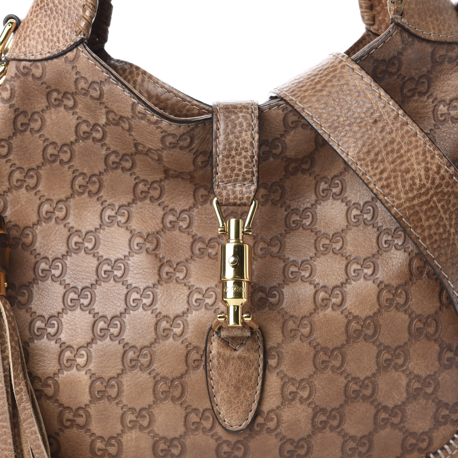 Gucci Guccissima Medium New Jackie Shoulder Bag Natural Brown 10 of 10