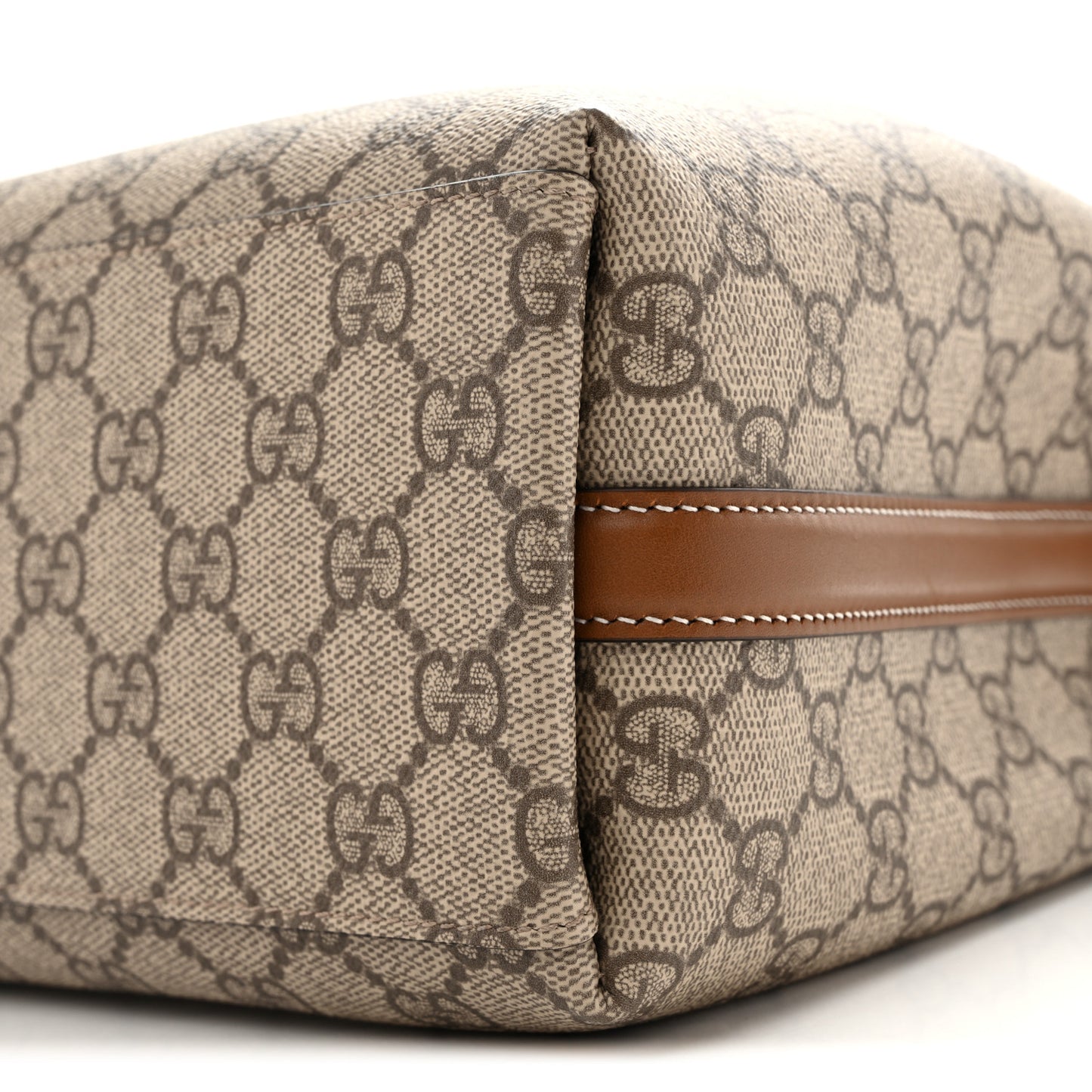 GG Supreme Monogram Emblem Small Shoulder Bag Beige Ebony Sundial