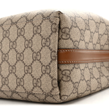 Gucci GG Supreme Monogram Emblem Small Shoulder Bag Beige Ebony Sundial 10 of 12