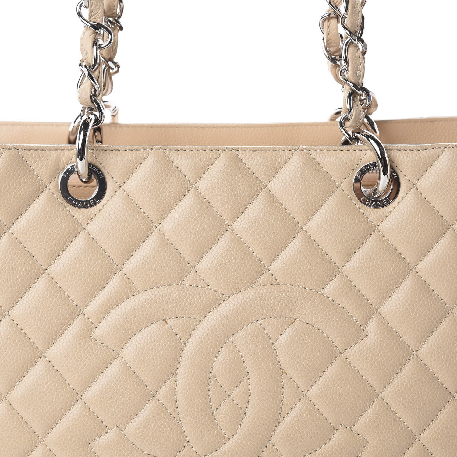 Chanel Caviar Quilted Grand Shopping Tote GST Beige Clair 9 of 9