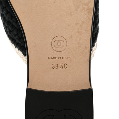 Chanel Crochet CC Mules 38.5 Black Ivory 7 of 12