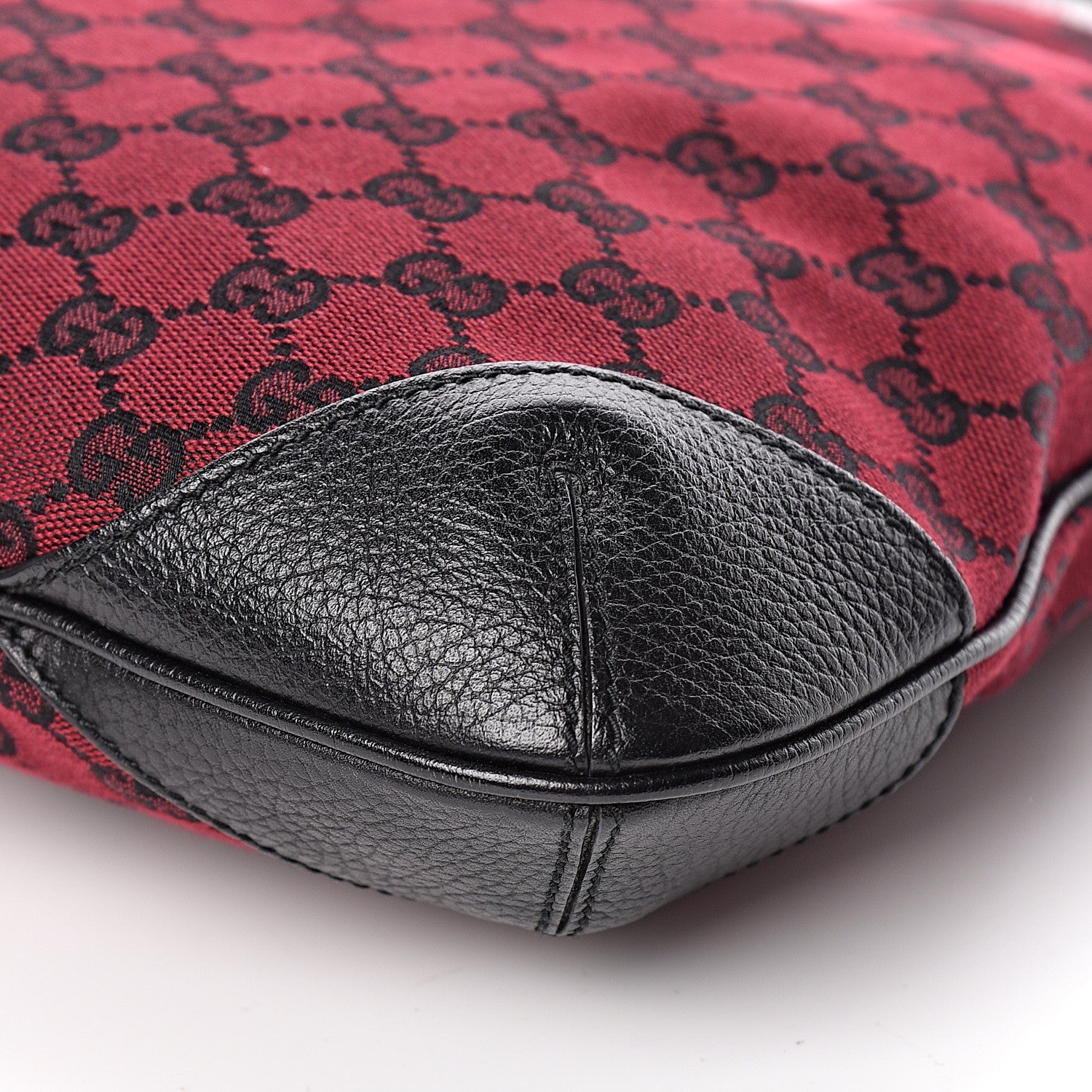 Gucci Denim Monogram Hobo Red 9 of 11