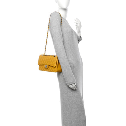 Chanel Lambskin Quilted Medium Double Flap Yellow 2 of 11