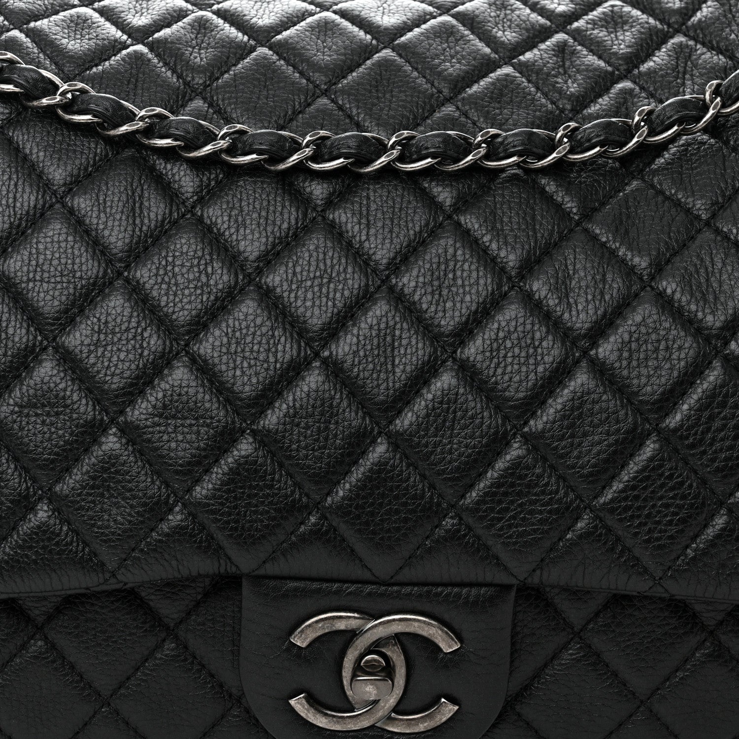 Chanel Calfskin Quilted XXL Travel Flap Bag Black 8 of 10