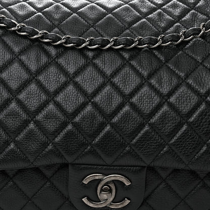 Chanel Calfskin Quilted XXL Travel Flap Bag Black 8 of 10