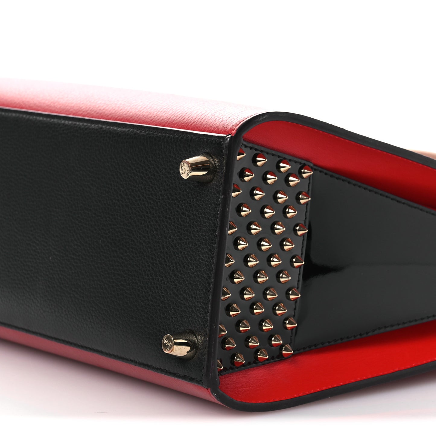 Calfskin Empire Patent Studded Medium Paloma Loulou Carmin Black