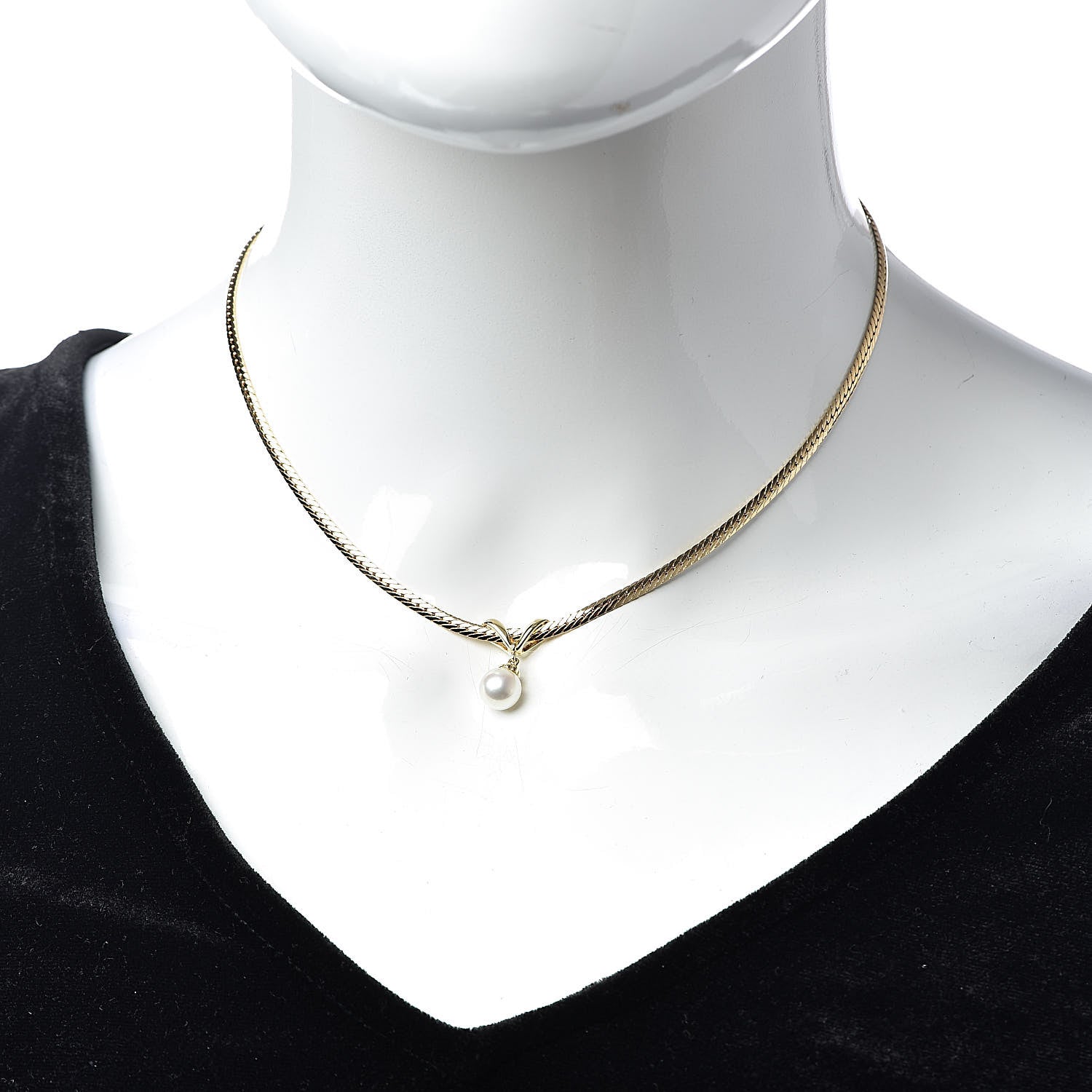 Mikimoto 18K Yellow Gold Akoya Pearl 7mm Drop Pendant Necklace 2 of 5