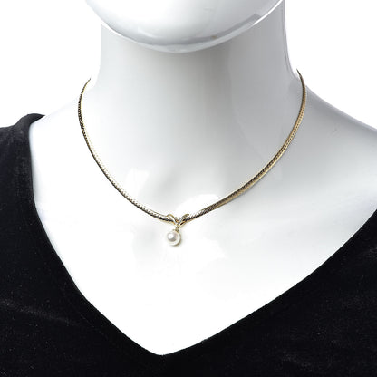 Mikimoto 18K Yellow Gold Akoya Pearl 7mm Drop Pendant Necklace 2 of 5