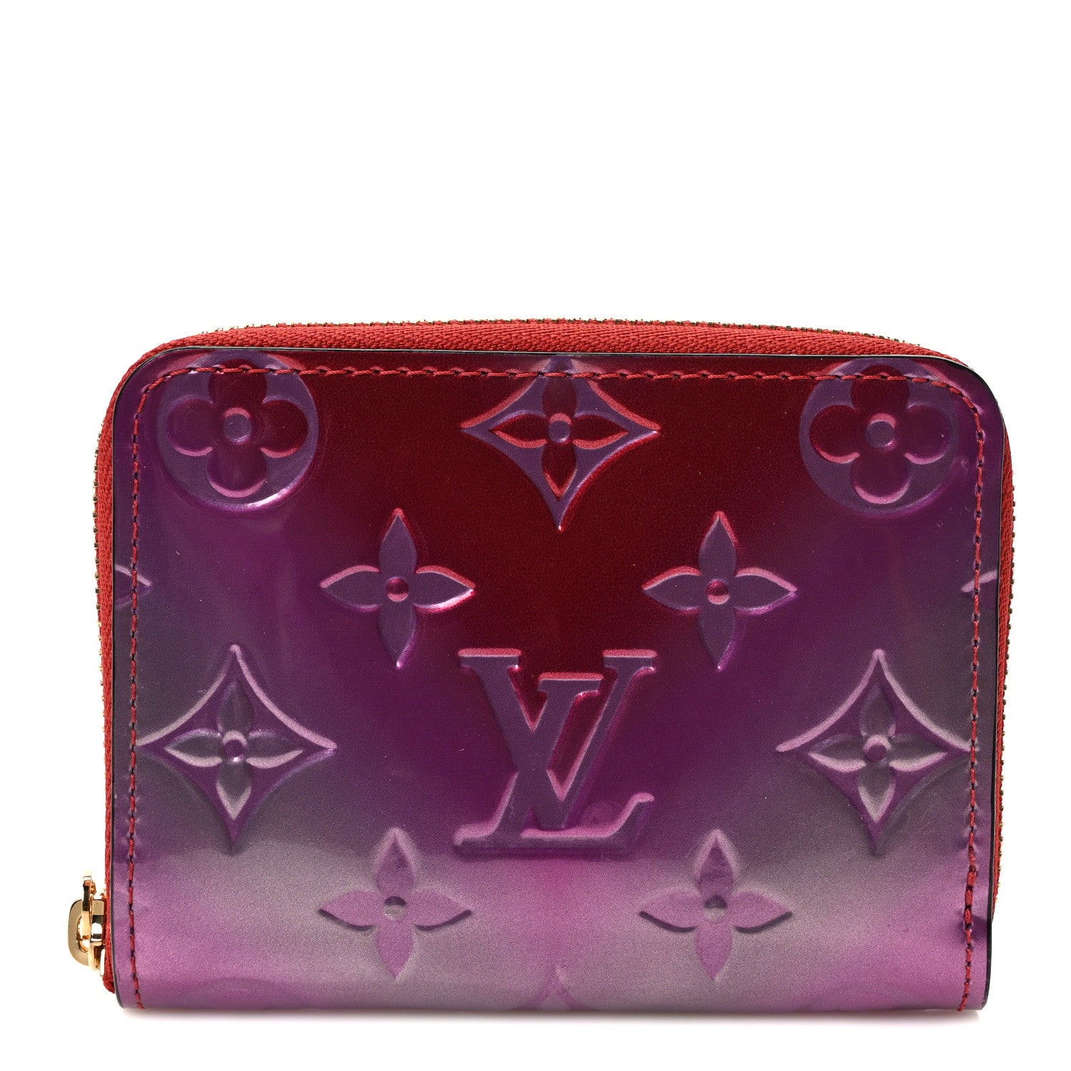 Louis Vuitton Metallic Vernis Degrade Zippy Coin Purse Pink Red 1 of 6