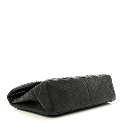 Chanel Snakeskin Jumbo Double Flap So Black 4 of 22