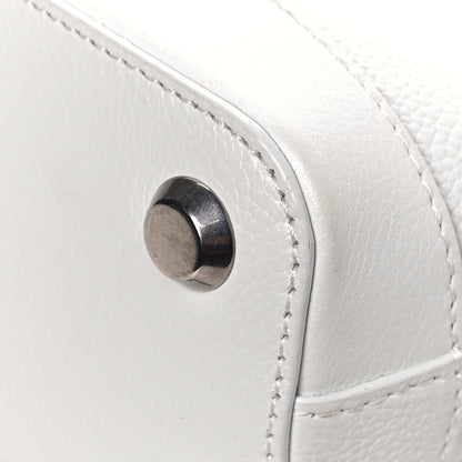 Balenciaga Grained Calfskin Logo XXS Ville Top Handle Bag White Fluo Pink 10 of 11
