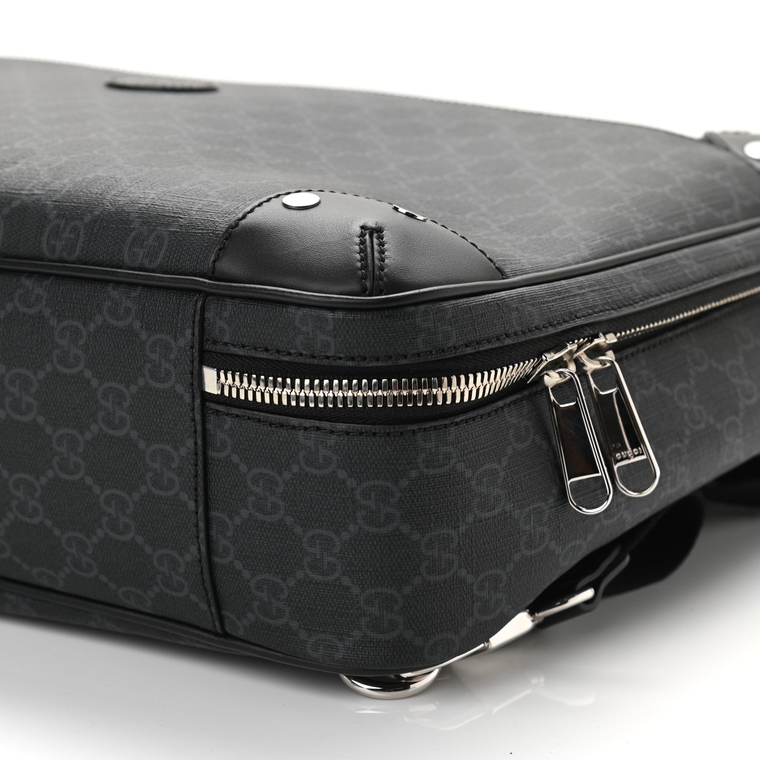 Gucci GG Supreme Monogram Briefcase Backpack Black Grey 11 of 13