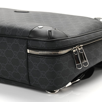 Gucci GG Supreme Monogram Briefcase Backpack Black Grey 11 of 13